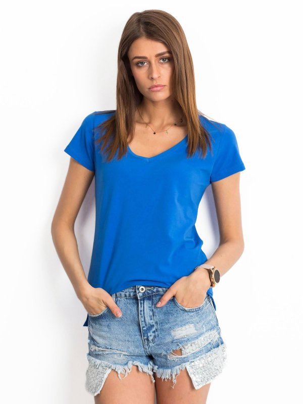 T-shirt-RV-TS-4837.23P-ciemny niebieski rozmiar - XS