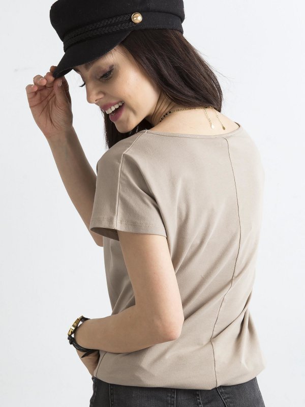 T-shirt-RV-BZ-4622.69-ciemny bezowy rozmiar - S