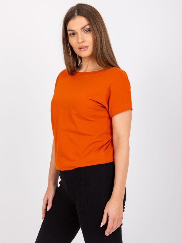 T-shirt-RV-TS-4662.39P-ciemny pomarańczowy rozmiar - S