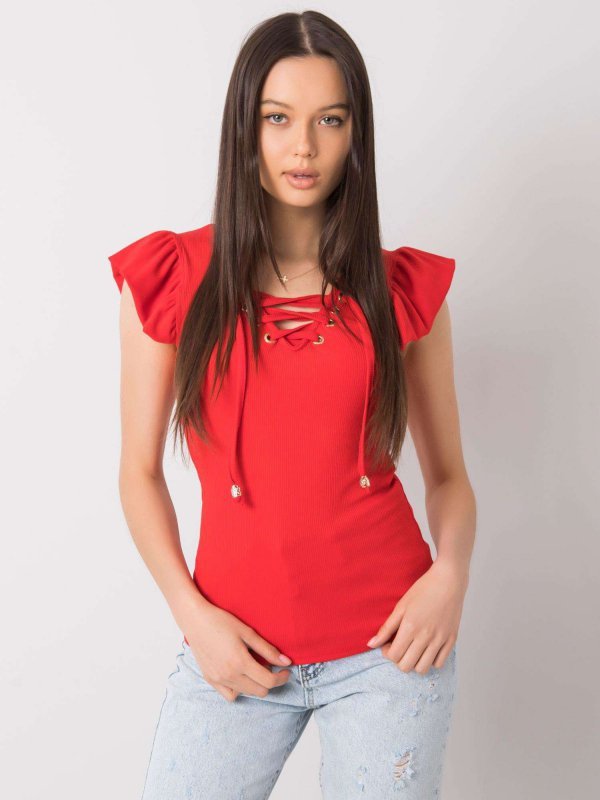 Bluzka-DHJ-BZ-13301.34P-czerwony rozmiar - ONE SIZE