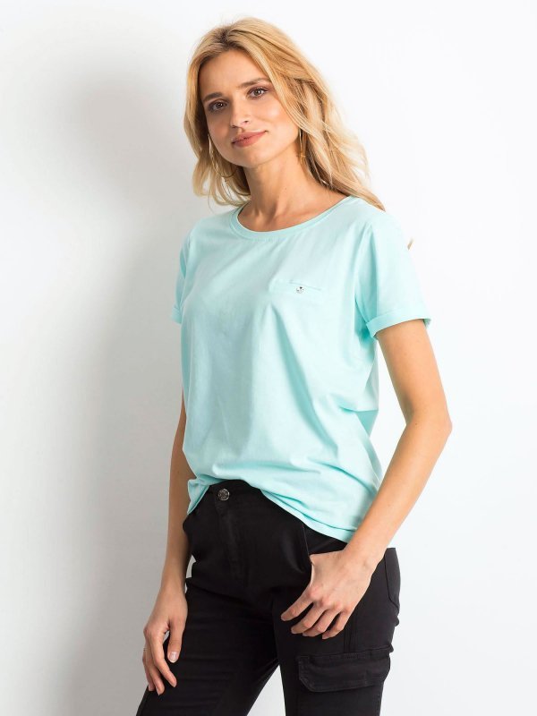 T-shirt-RV-TS-4838.56P-mietowy rozmiar - S