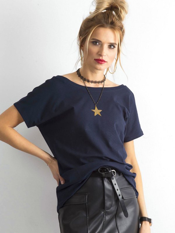 T-shirt-RV-TS-4662.37P-granatowy rozmiar - L