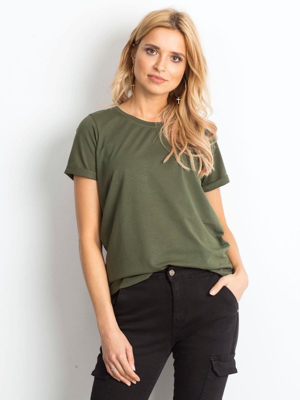 T-shirt-RV-TS-4838.18P-khaki rozmiar - XS