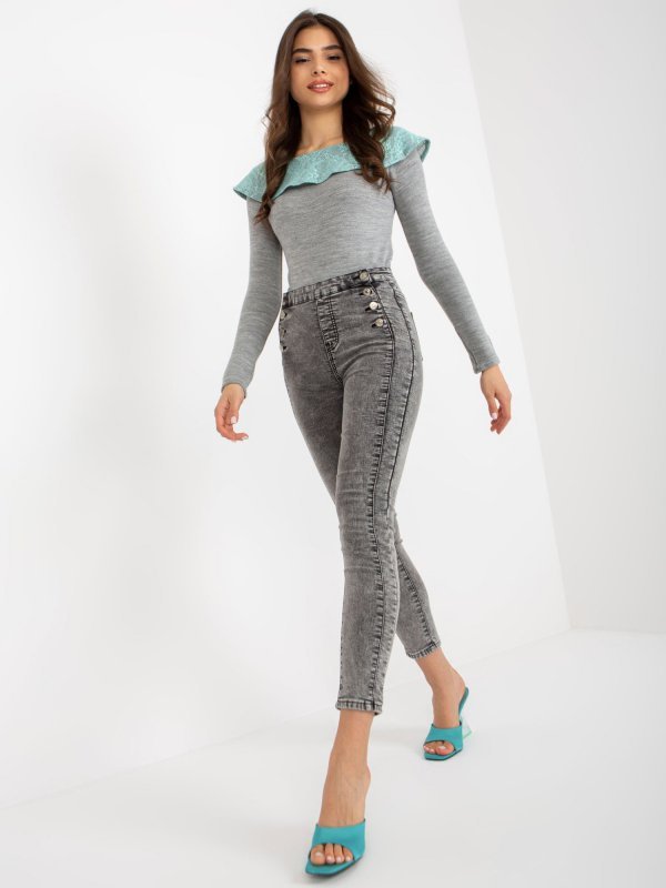 Spodnie jeans-NM-SP-M516.38P-ciemny szary rozmiar - XL