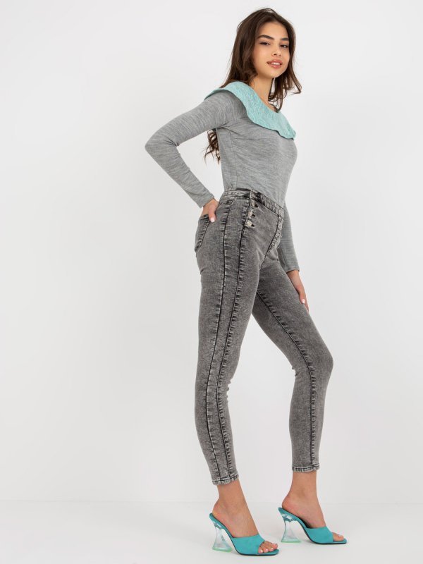 Spodnie jeans-NM-SP-M516.38P-ciemny szary rozmiar - XS