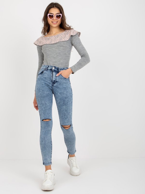 Spodnie jeans-NM-SP-H32.12X-niebieski rozmiar - L