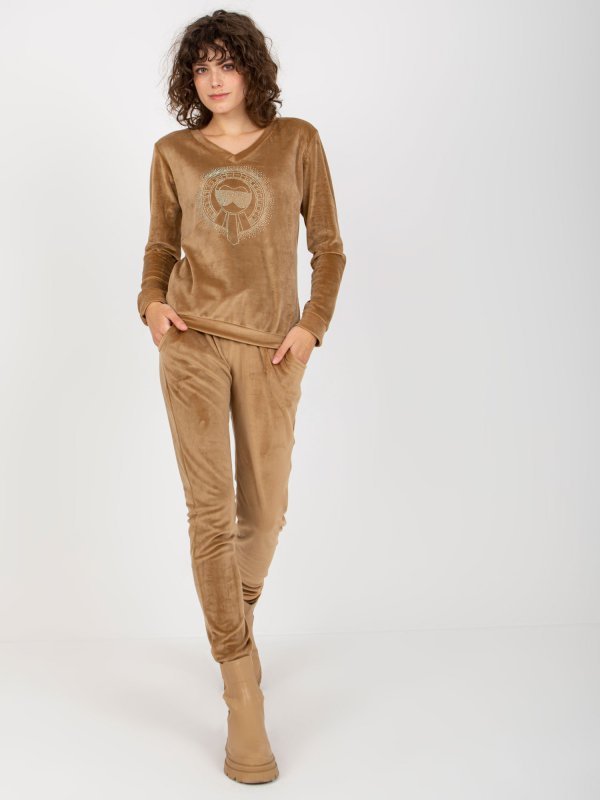 Komplet-RV-KMPL-8442.23P-camelowy rozmiar - S/M