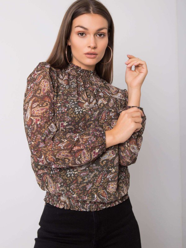 Bluzka-D50039F11031A-ciemny zielony rozmiar - M