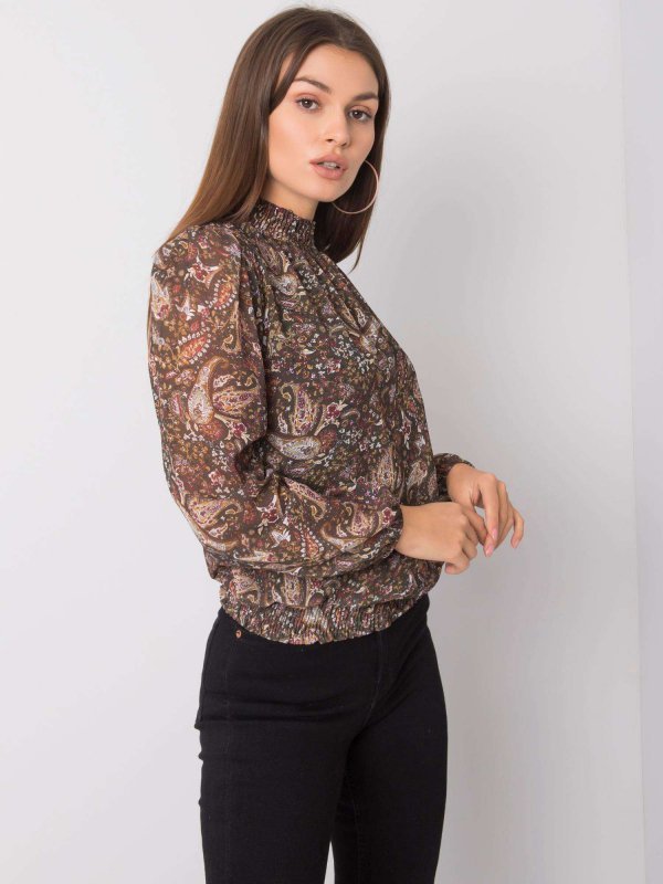 Bluzka-D50039F11031A-ciemny zielony rozmiar - M