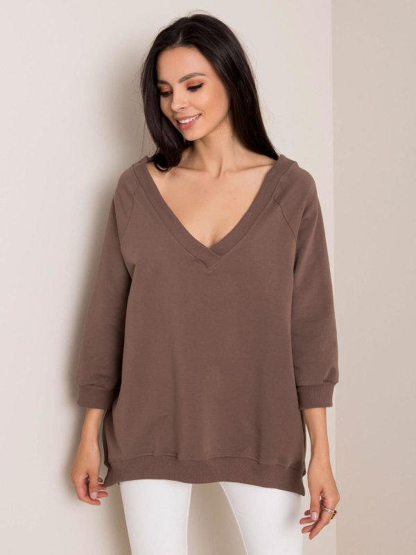Bluza-RV-BL-5676.09-brązowy rozmiar - S/M
