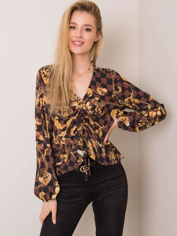 Bluzka-DHJ-BZ-12283.94P-brązowy rozmiar - ONE SIZE