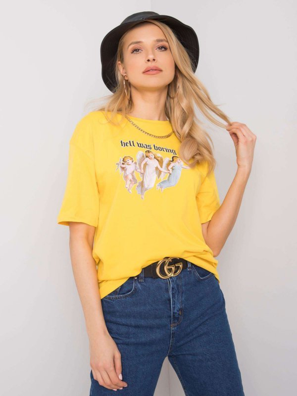 T-shirt-DS-TS-1114.10P-żółty rozmiar - S