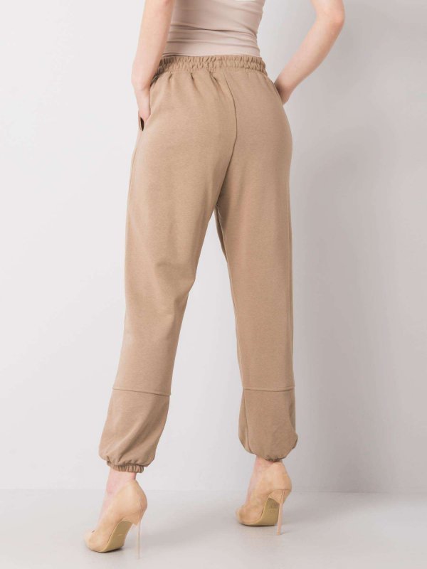 Spodnie dresowe-EM-DR-ES-21-524.16-ciemny bezowy rozmiar - M