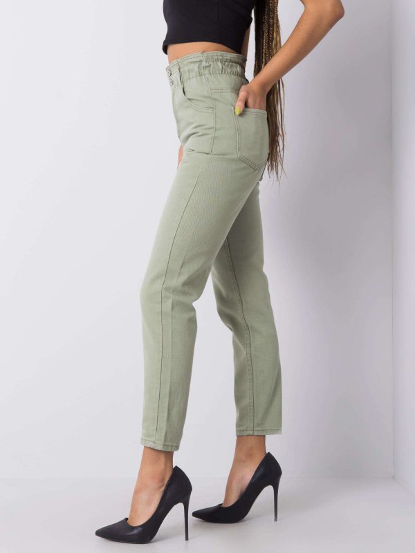 Spodnie jeans-336-SP-2156.33P-pistacjowy rozmiar - 25