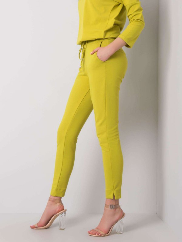 Spodnie dresowe-RV-DR-5222.59-limonkowy rozmiar - S