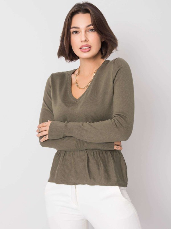 Bluzka-259-BZ-22513.73-khaki rozmiar - XS