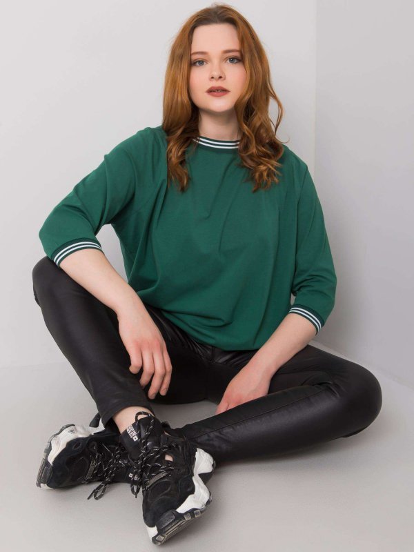 Bluzka-RV-BZ-6640.86-ciemny zielony rozmiar - 3XL