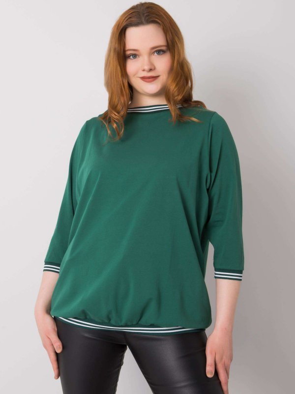 Bluzka-RV-BZ-6640.86-ciemny zielony rozmiar - 3XL