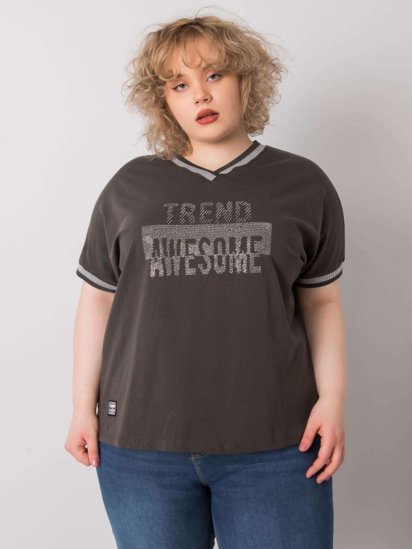 Bluzka-RV-BZ-6496.32P-ciemny khaki rozmiar - ONE SIZE