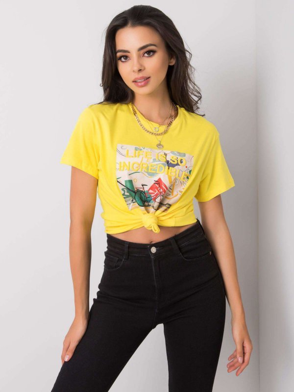 T-shirt-PM-TS-SS21TX58.12-żółty rozmiar - L