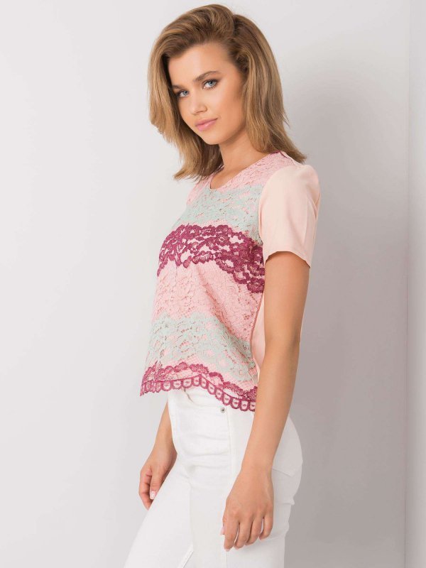 Bluzka-LK-BZ-506276.07P-brzoskwiniowy rozmiar - 38
