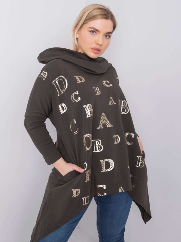 Bluzka-RV-BZ-6458.46P-ciemny khaki rozmiar - ONE SIZE