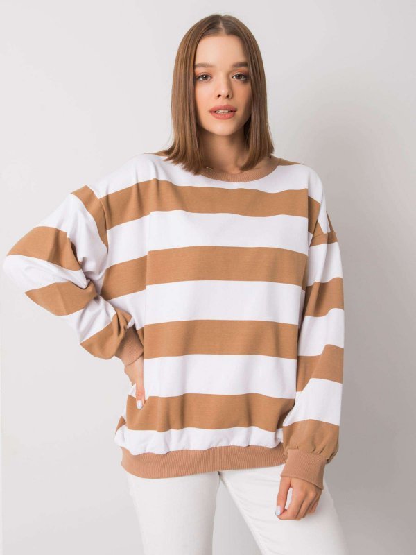 Bluza-FA-BL-7261.74P-biało-brązowy rozmiar - ONE SIZE
