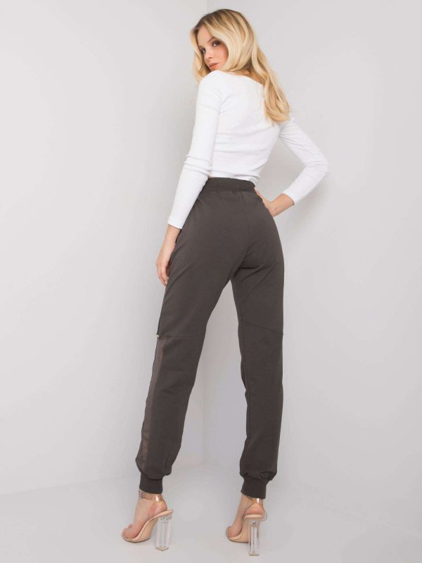 Spodnie dresowe-RV-DR-6896.48P-ciemny khaki rozmiar - XL