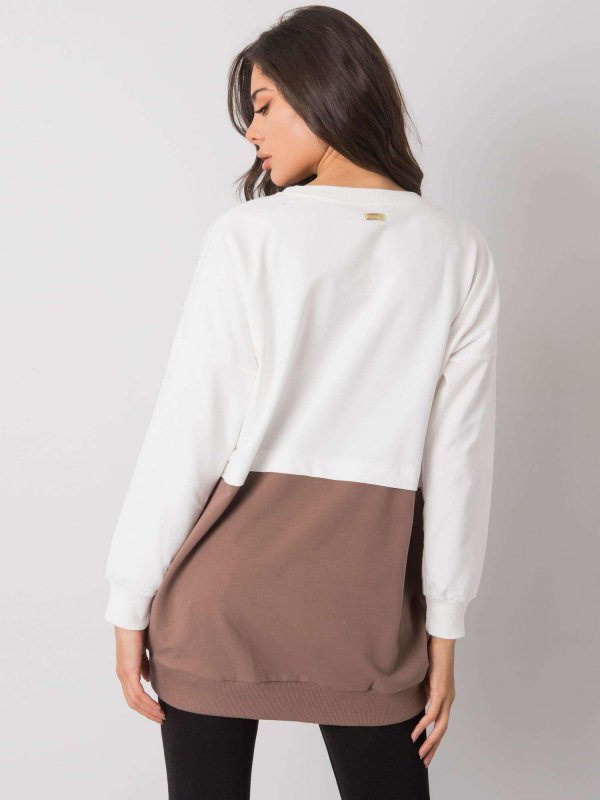 Bluza-RV-BL-7197.89P-biało-brązowy rozmiar - L/XL