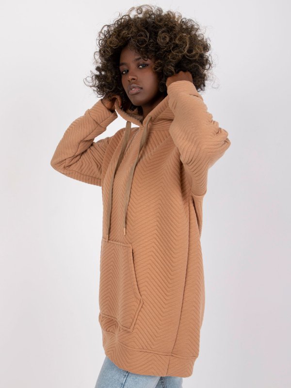 Bluza-RV-BL-7487.66-camelowy rozmiar - S/M