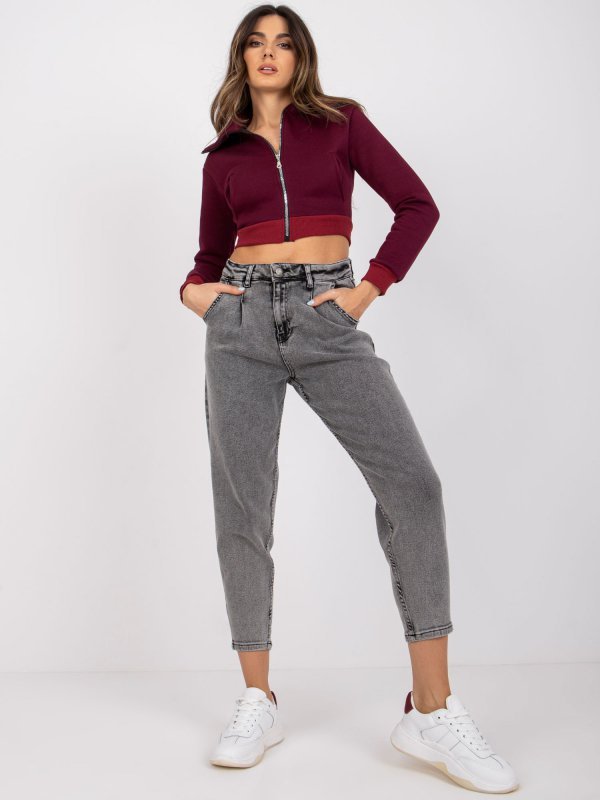 Spodnie jeans-MR-SP-255.56P-ciemny szary rozmiar - 25
