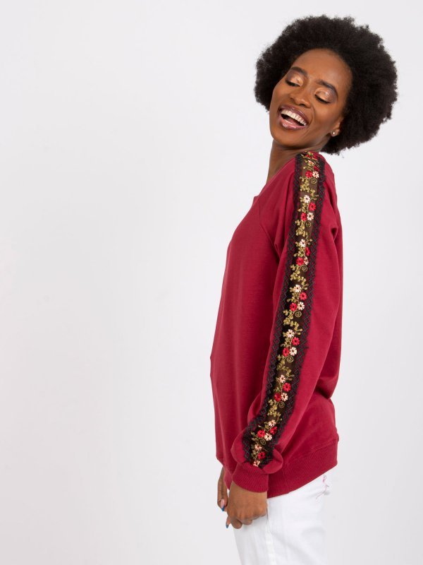 Bluza-RV-BL-7458.16-bordowy rozmiar - L