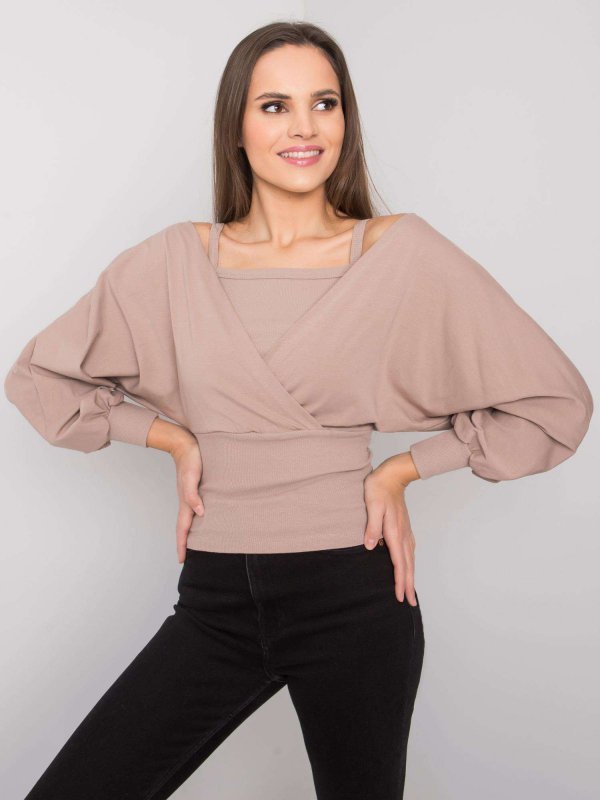 Bluzka-RV-BZ-7311.02X-ciemny bezowy rozmiar - M
