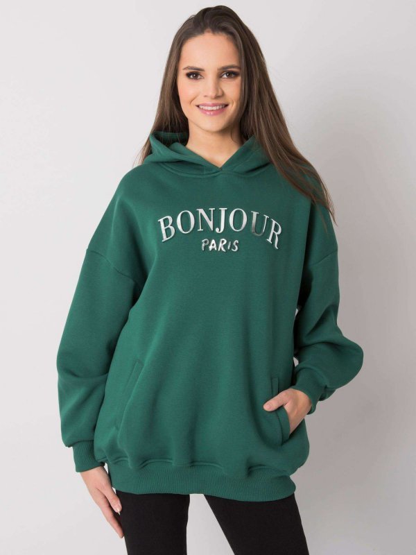Bluza-RV-BL-7357.35X-ciemny zielony rozmiar - L/XL