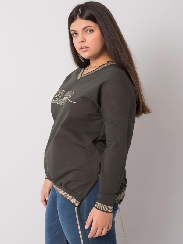 Bluzka-RV-BZ-7157.87P-ciemny khaki rozmiar - ONE SIZE