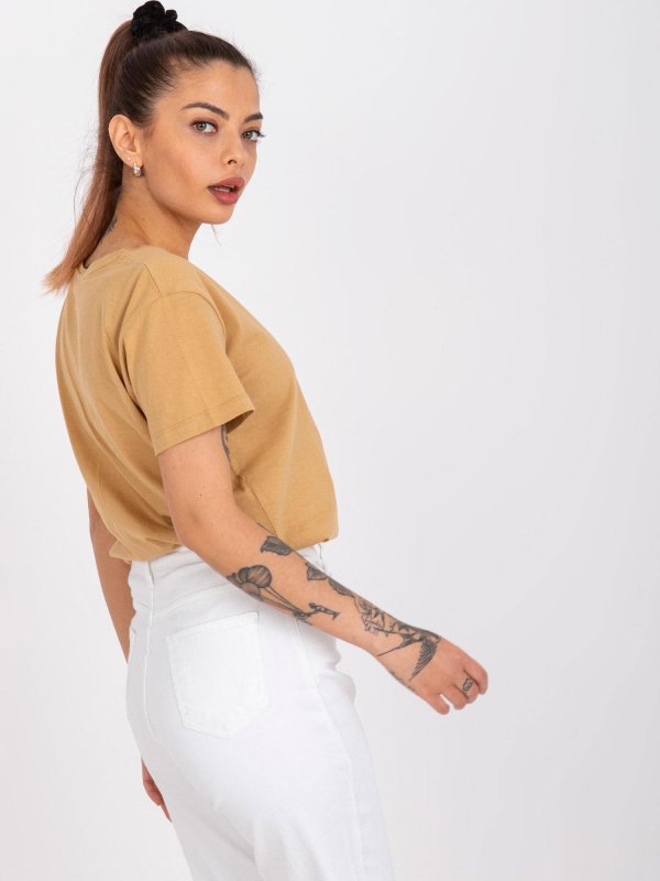 T-shirt-TW-TS-1002.28X-camelowy rozmiar - XL