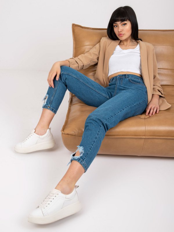 Spodnie jeans-RO-SP-PNT-4005.69-ciemny niebieski rozmiar - L