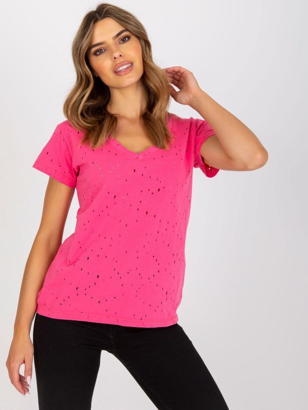 T-shirt-FA-TS-6967.77P-ciemny różowy rozmiar - ONE SIZE