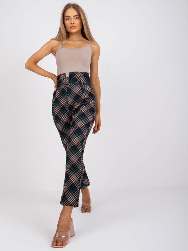 Spodnie-DHJ-SP-3689.08-czarno-zielony rozmiar - XL