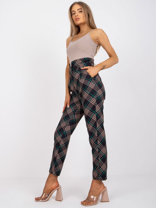 Spodnie-DHJ-SP-3689.08-czarno-zielony rozmiar - XL