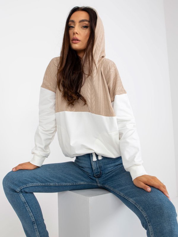 Bluza-RV-BL-8171.30-biało-beżowy rozmiar - L/XL