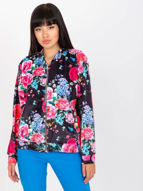 Bluza-RV-BL-8116.86P-czarno-różowy rozmiar - S/M