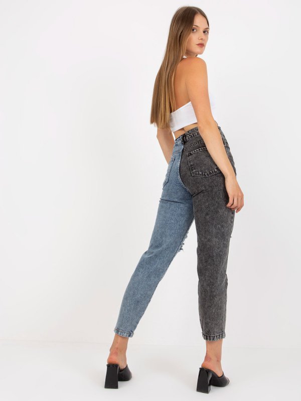 Spodnie jeans-RO-SP-PNT-01-1.70-czarno-niebieski rozmiar - 38