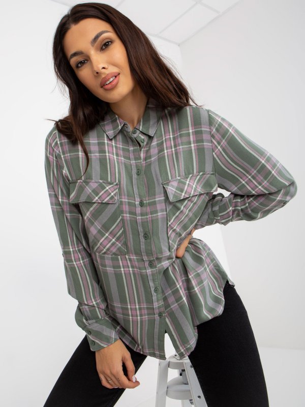 Bluzka-D70039Z11082A-khaki rozmiar - XS