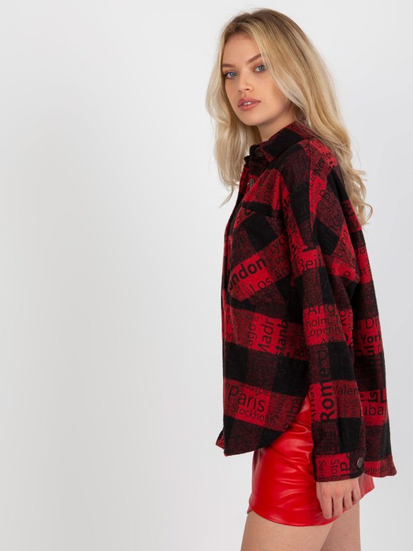 Koszula-DN-KS-3990.95P-czarno-czerwony rozmiar - S