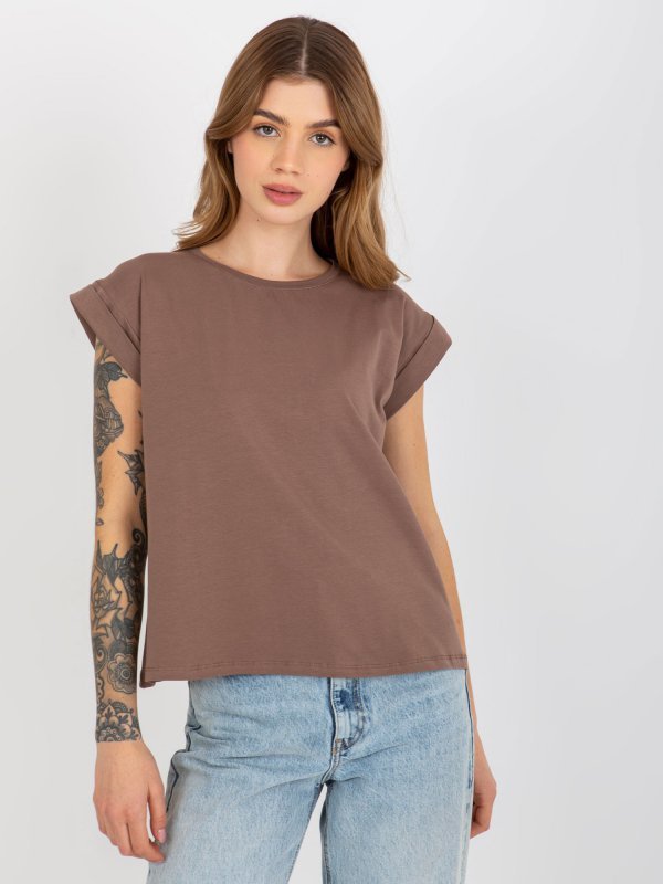 T-shirt-RV-TS-4833.36X-brązowy rozmiar - L