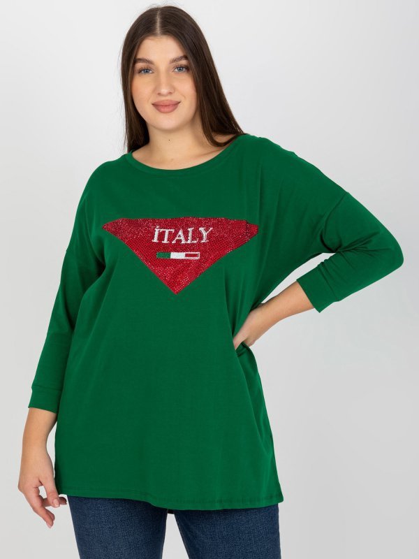 Bluzka-VI-BZ-2911.82P-ciemny zielony rozmiar - ONE SIZE
