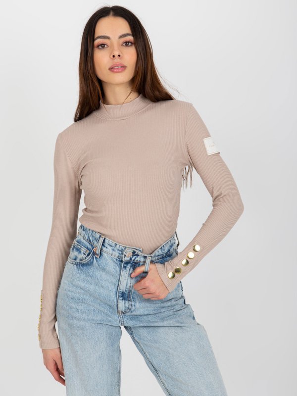 Bluzka-TW-BZ-OB-009.28-beżowy rozmiar - XL