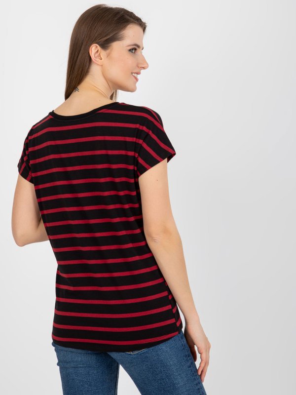 T-shirt-RV-TS-8567.26-czarno-czerwony rozmiar - S