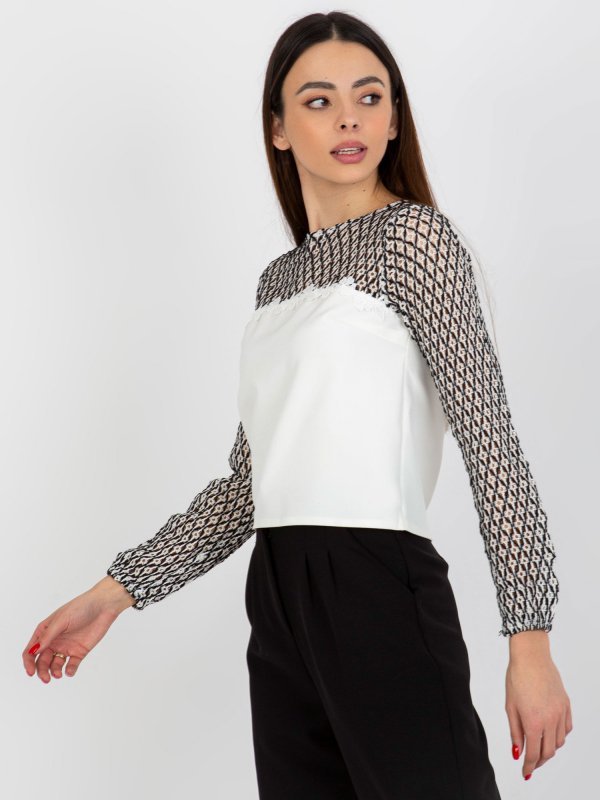 Bluzka-LK-BZ-506085-1.15X-ecru rozmiar - 36